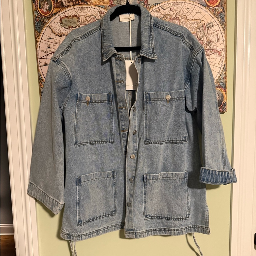 Side Tie Jean Chore Jacket